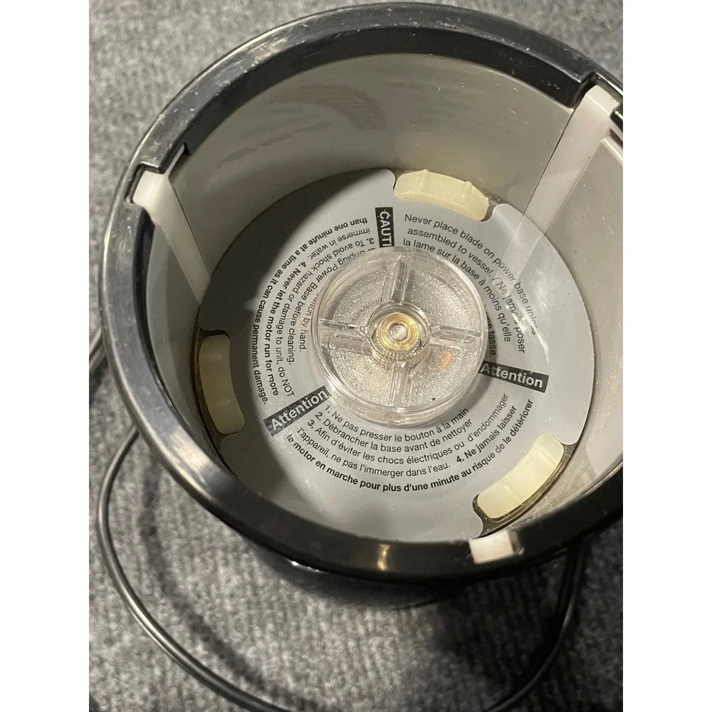 Magic Bullet MB1001 Personal Blender Replacement Motor Base Silver Black 250W